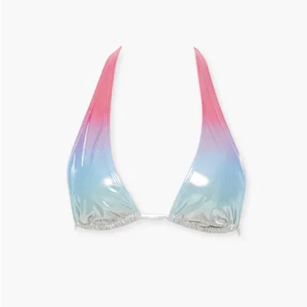 Forever 21 Pink and Blue Bikini Top